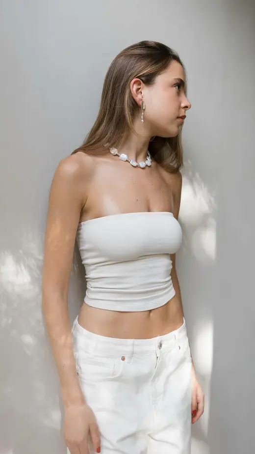 Clienta con collar de perlas
